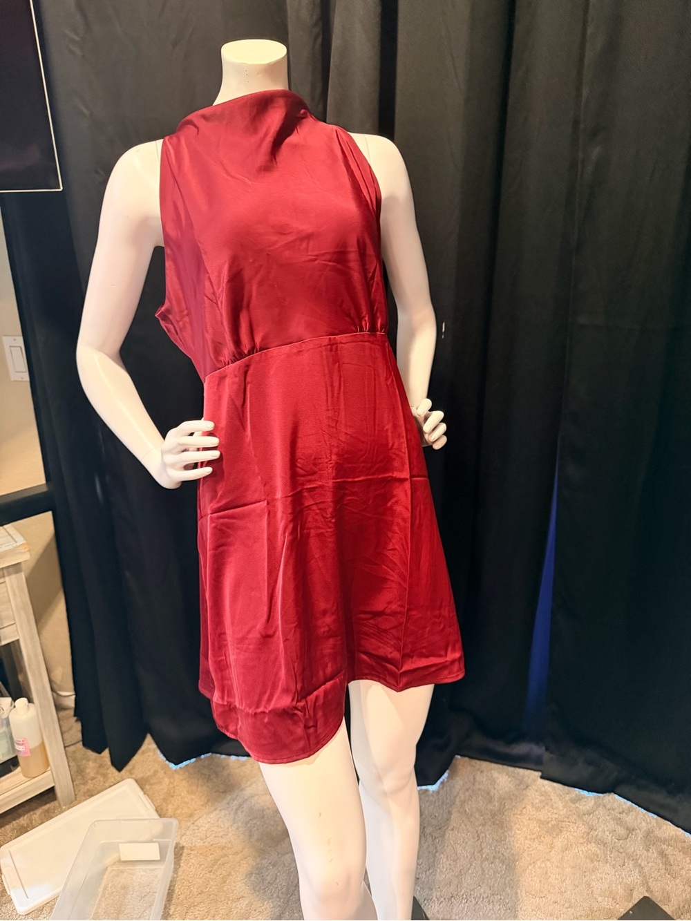 Express Red Satin Mini Dress